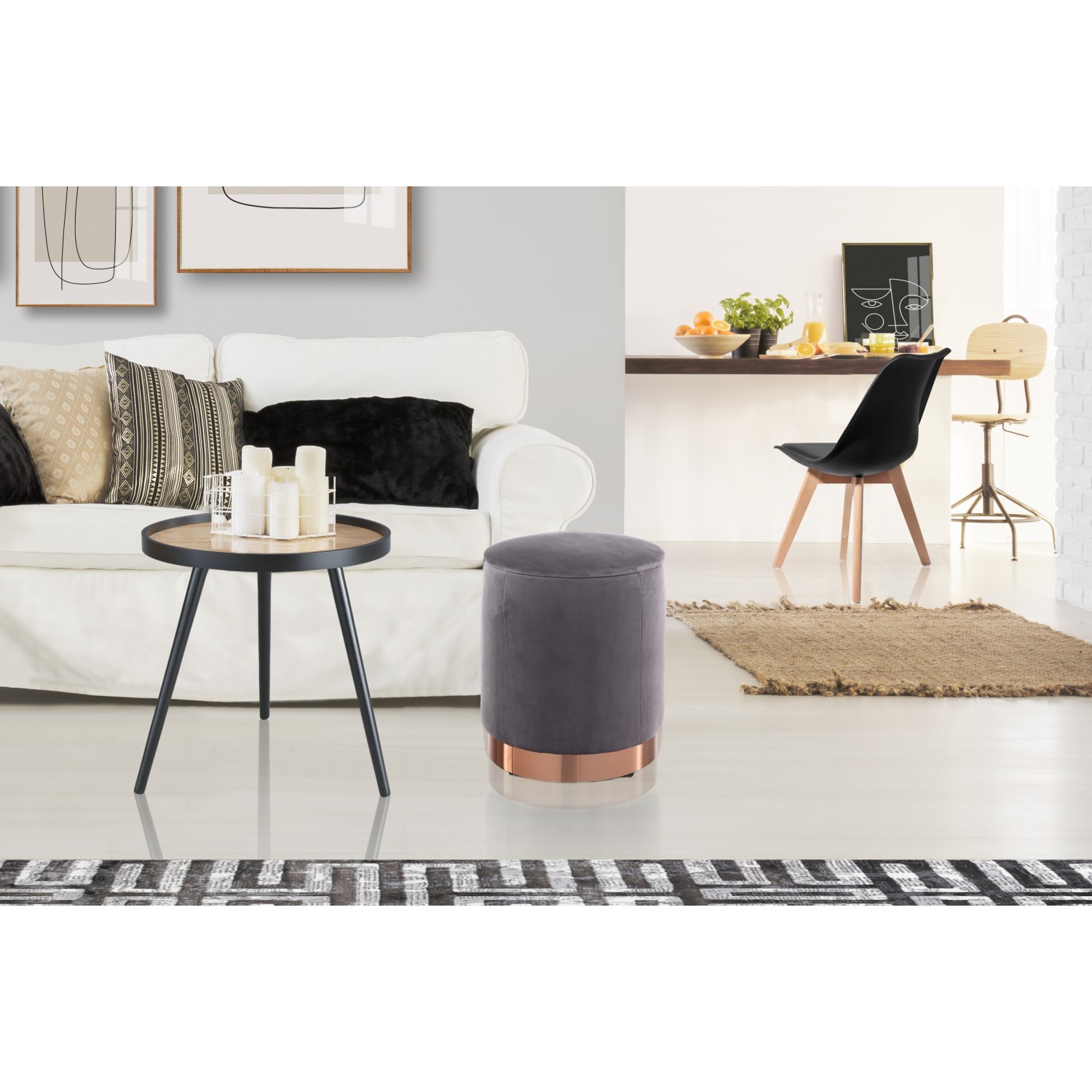 Tomasucci Pouf imbottito contenitore DIDO GREY