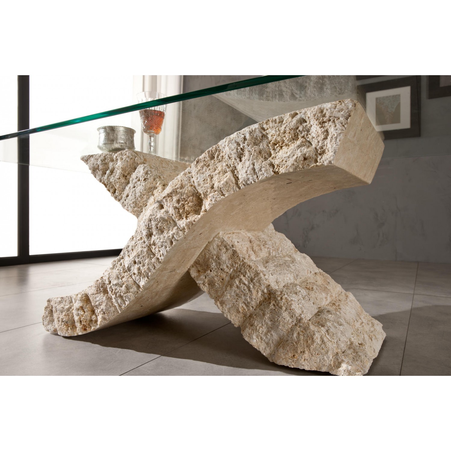 tavolino (120 x 70 - trasparente) stones xenon