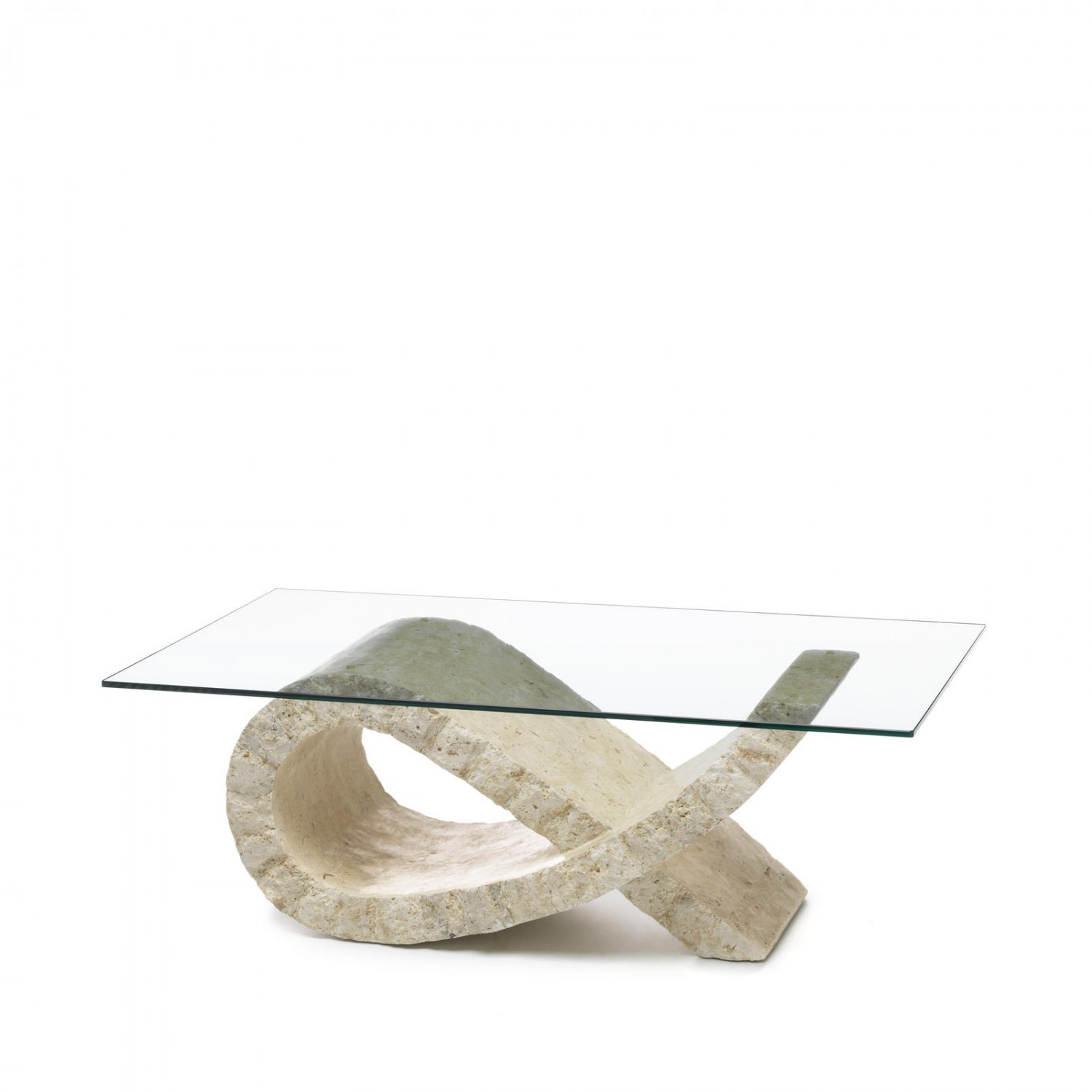 stones tavolino (120 x 70 - trasparente) fiocco
