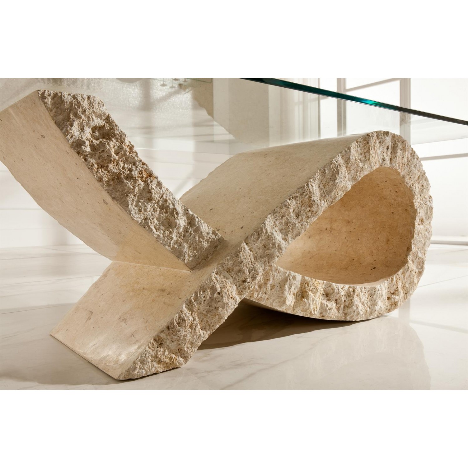 stones tavolino (120 x 70 - trasparente) fiocco