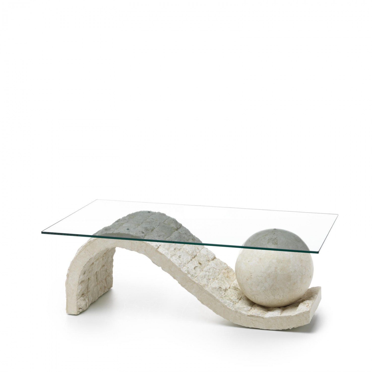 tavolino (120 x 70 - trasparente) stones onda