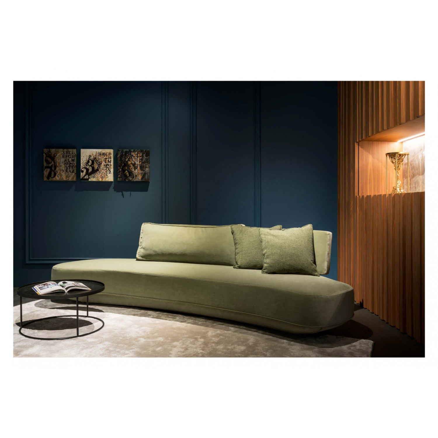Divano/ sofas Harlem cm 244 sfoderabile, cuscini in piuma con inser. poliuret.