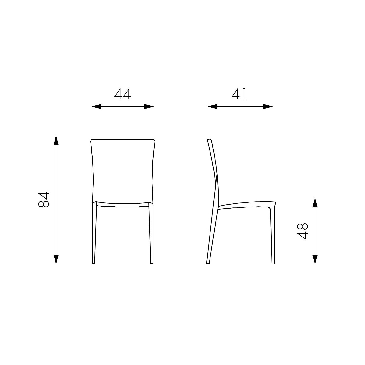 design twist sedia in polipropilene denise - set da 4
