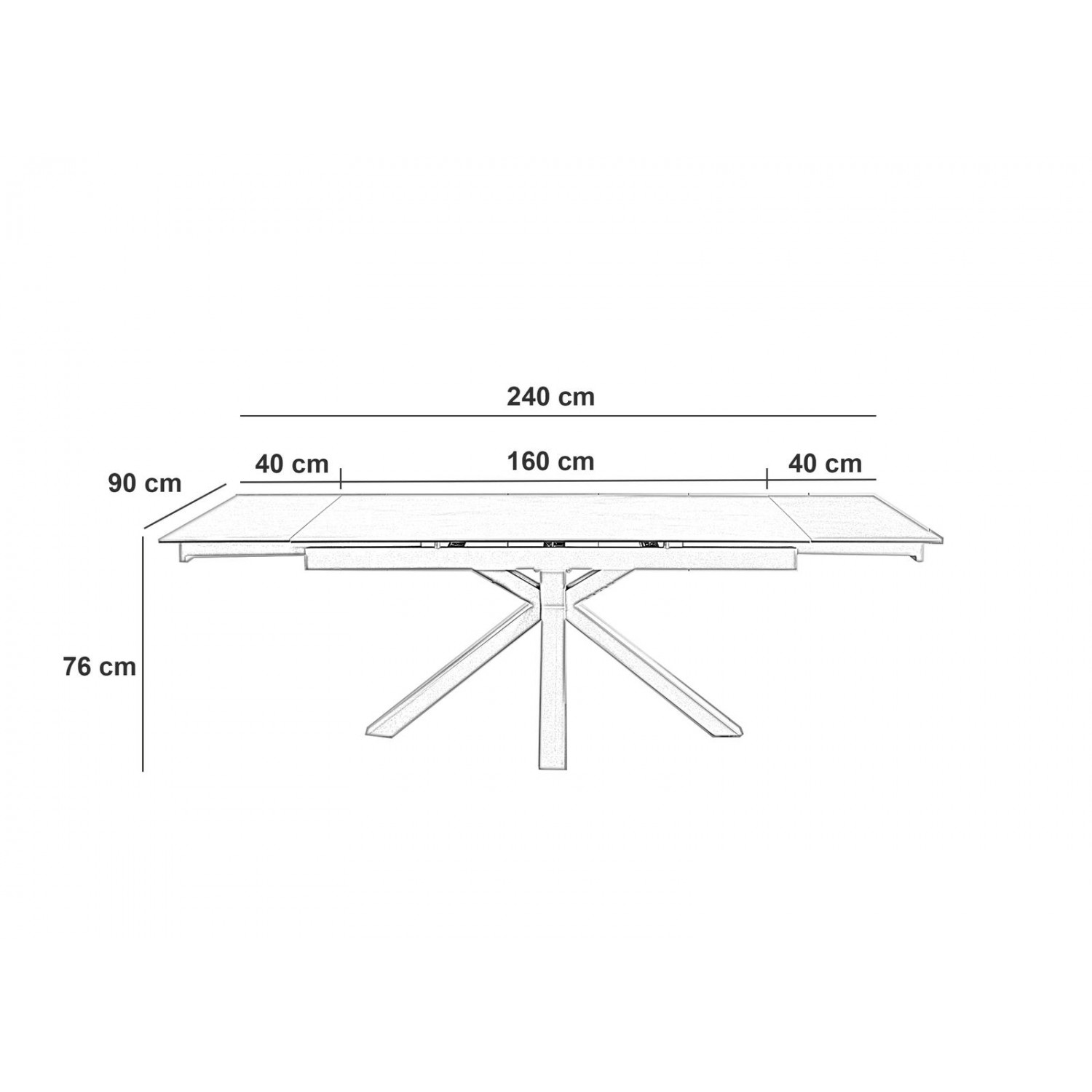 stones tavolo allungabile (160/240 x 90 cm) ceramica 1