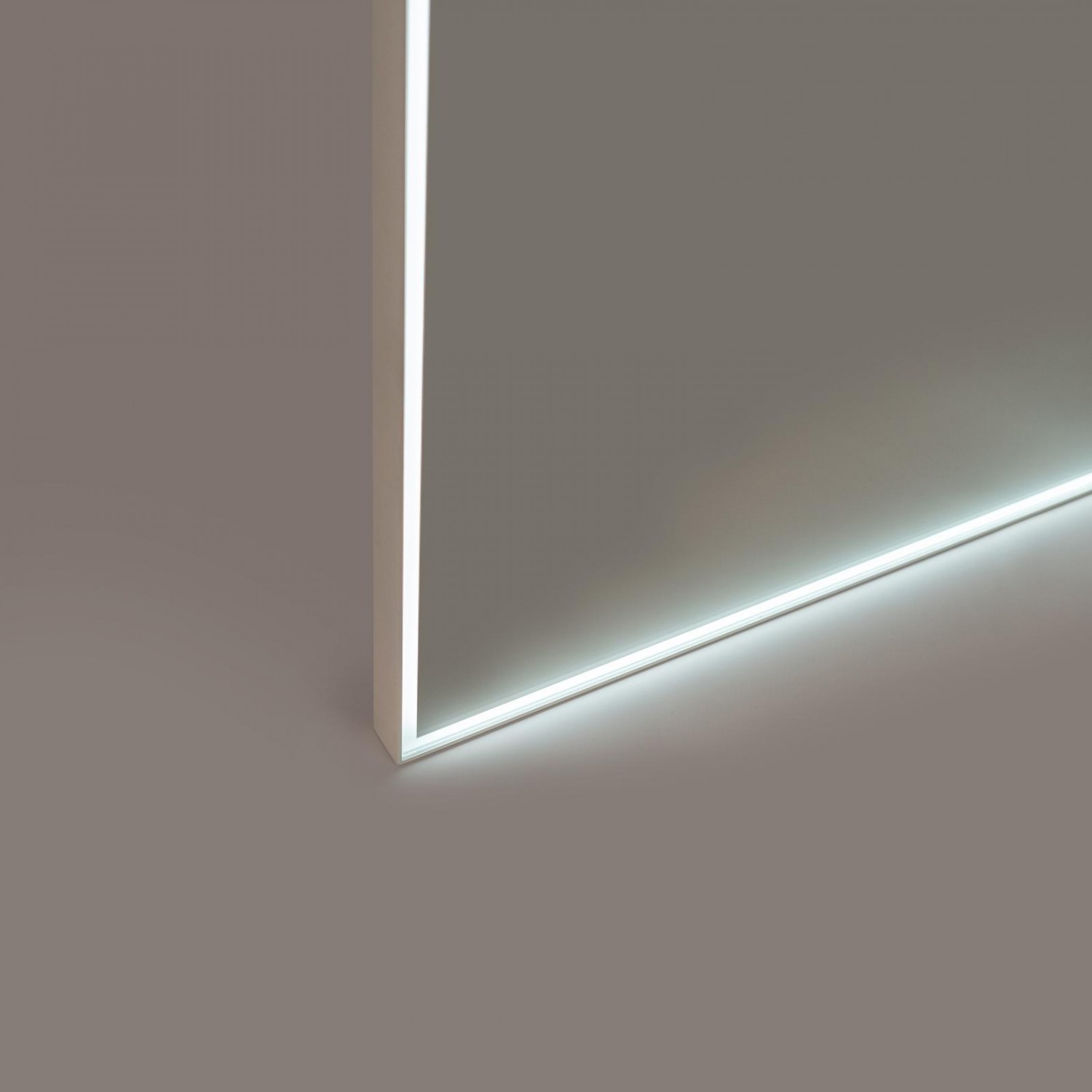 specchio da parete con luce l (100 x 80 cm) stones lumen