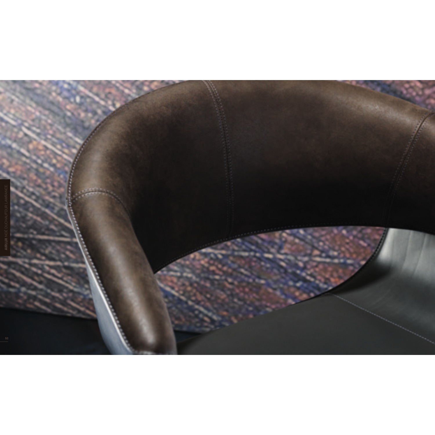 Poltroncina  sedia rivestita in pelle  Fasem cm 63x57 H80 struttura acciaio