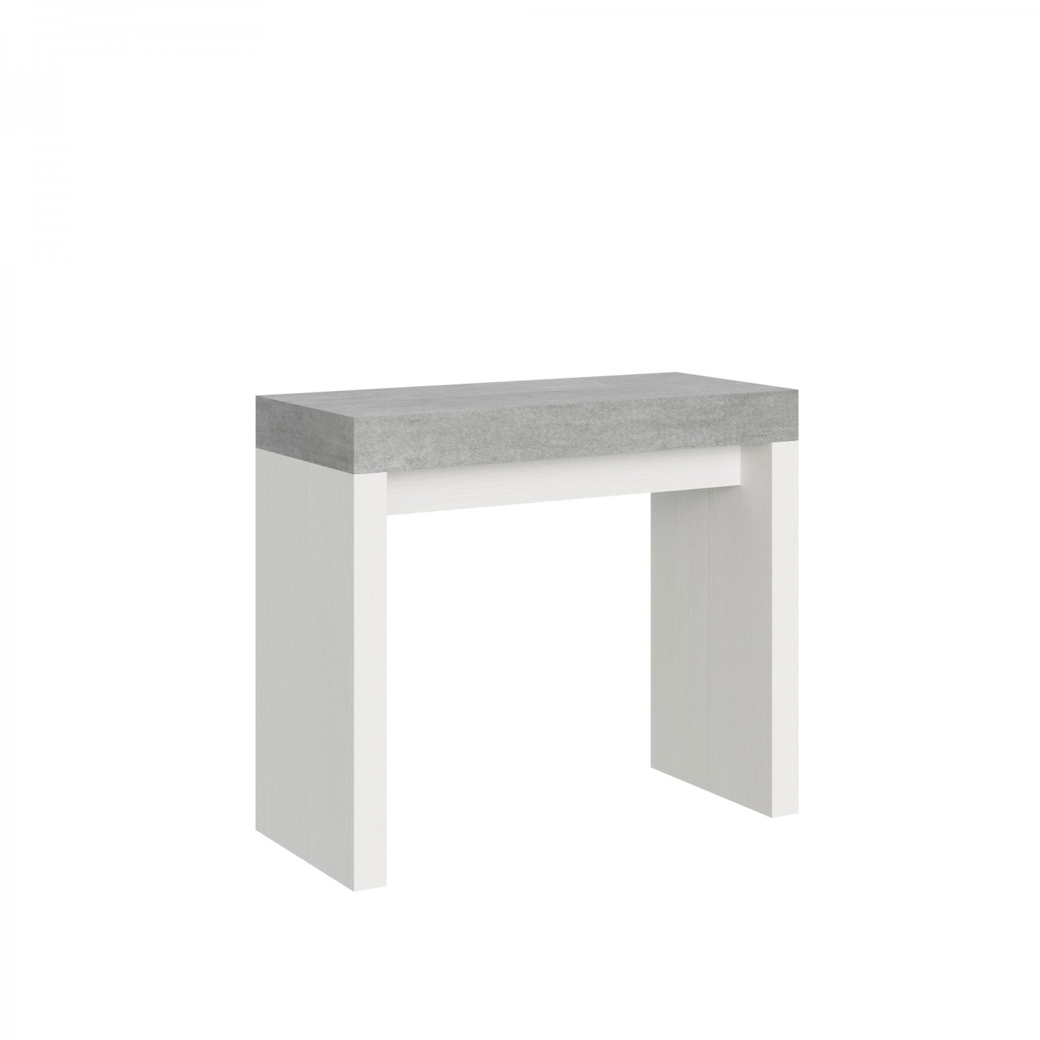 Itamoby Consolle allungabile 90x40/196 cm Roxell Mix Small piano Cemento - struttura Bianco Frassino