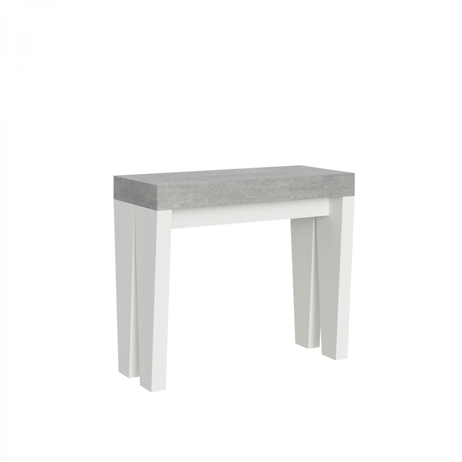 Itamoby Consolle allungabile 90x40/300 cm Spimbo Mix piano Cemento - struttura Bianco Frassino