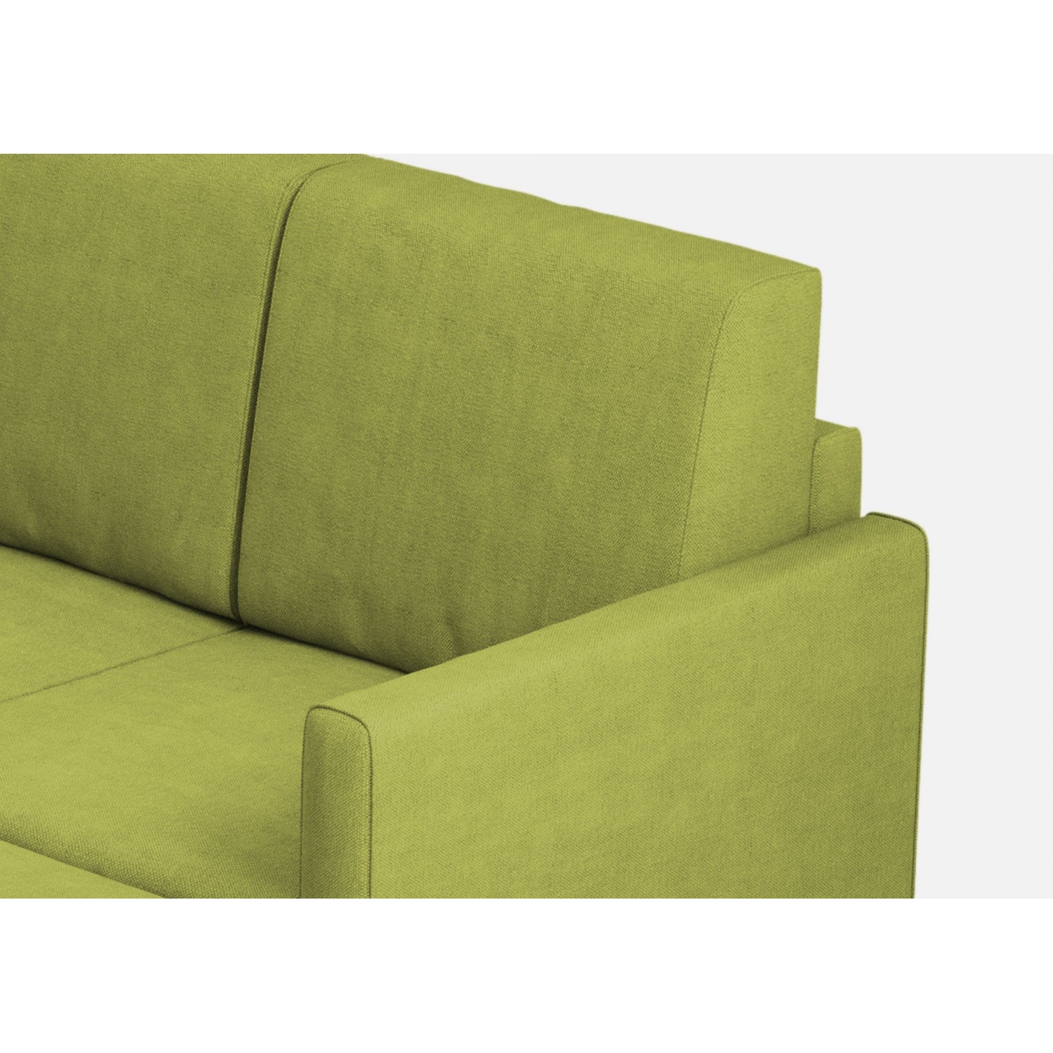 Ityhome Divano Karay 3 posti (tre sedute da 60cm) + pouf misure esterne L.198 P.155 colore verde