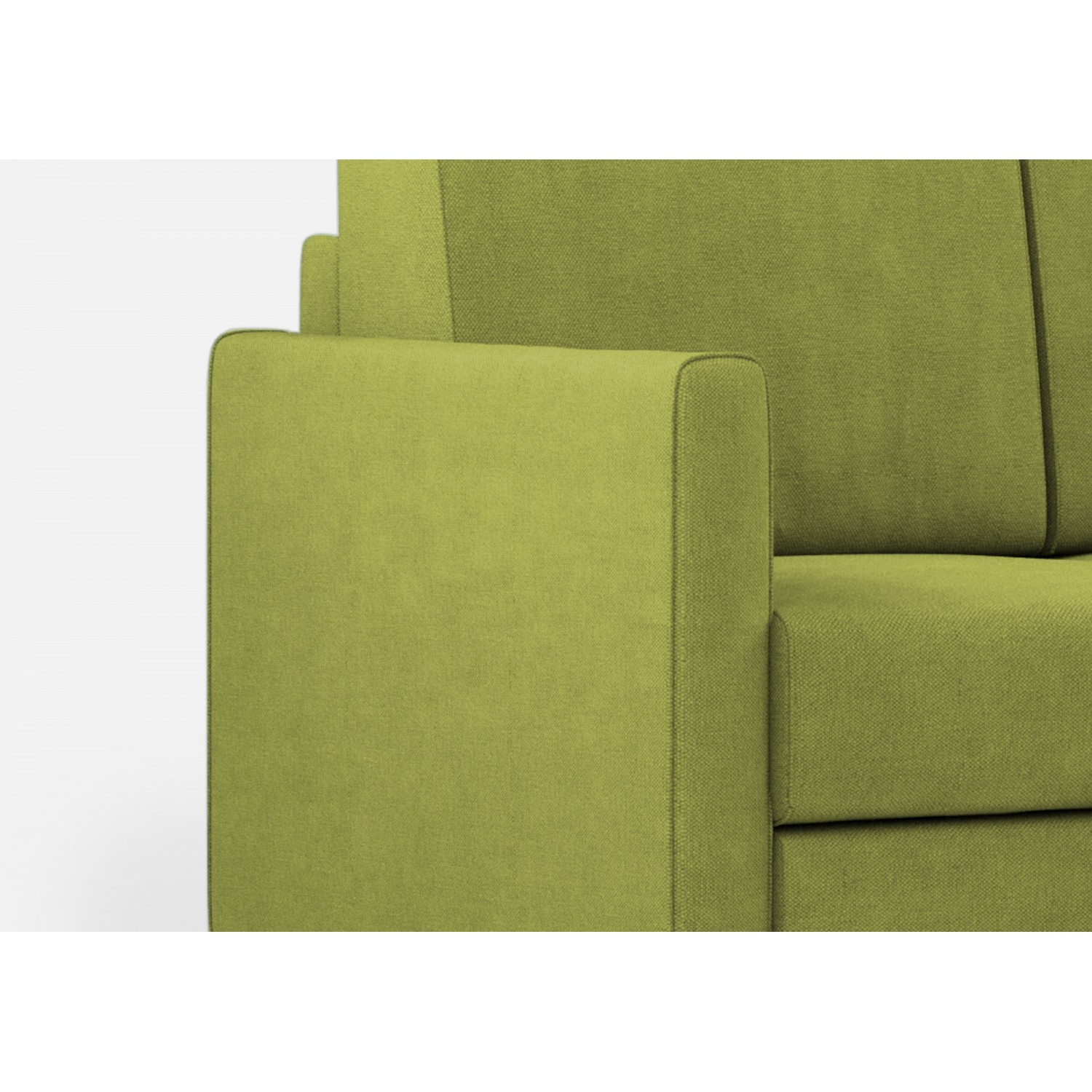 Ityhome Divano Karay 3 posti (tre sedute da 60cm) + pouf misure esterne L.198 P.155 colore verde