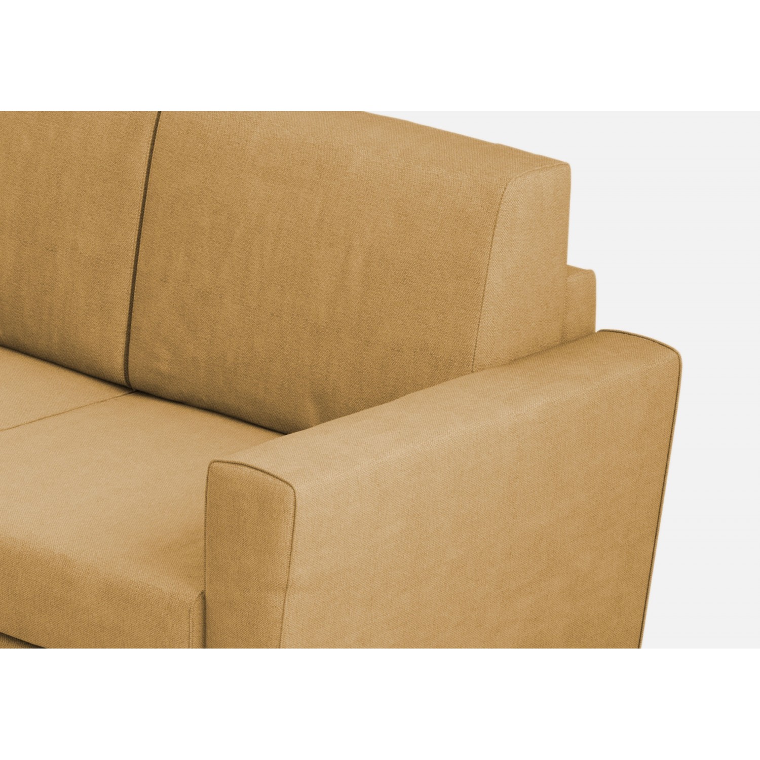 Ityhome Divano Yasel 2 posti medio (due sedute da 70cm) + angolo + divano 2 posti medio (due sedute da 70cm) misure esterne L.248x248 ocra