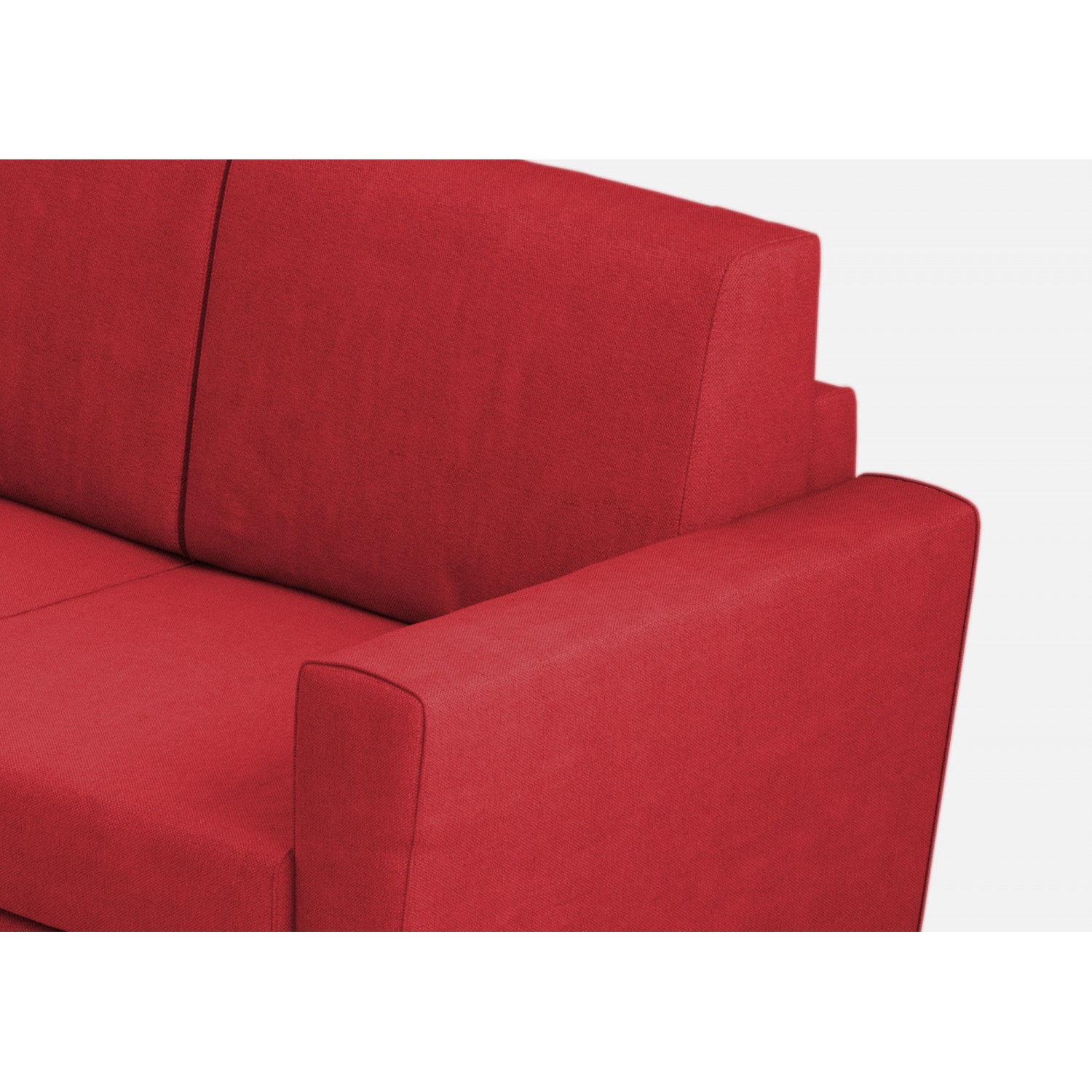 Ityhome Divano Yasel 2 posti medio (due sedute da 70cm) + angolo + divano 2 posti medio (due sedute da 70cm) misure esterne L.248x248 rosso