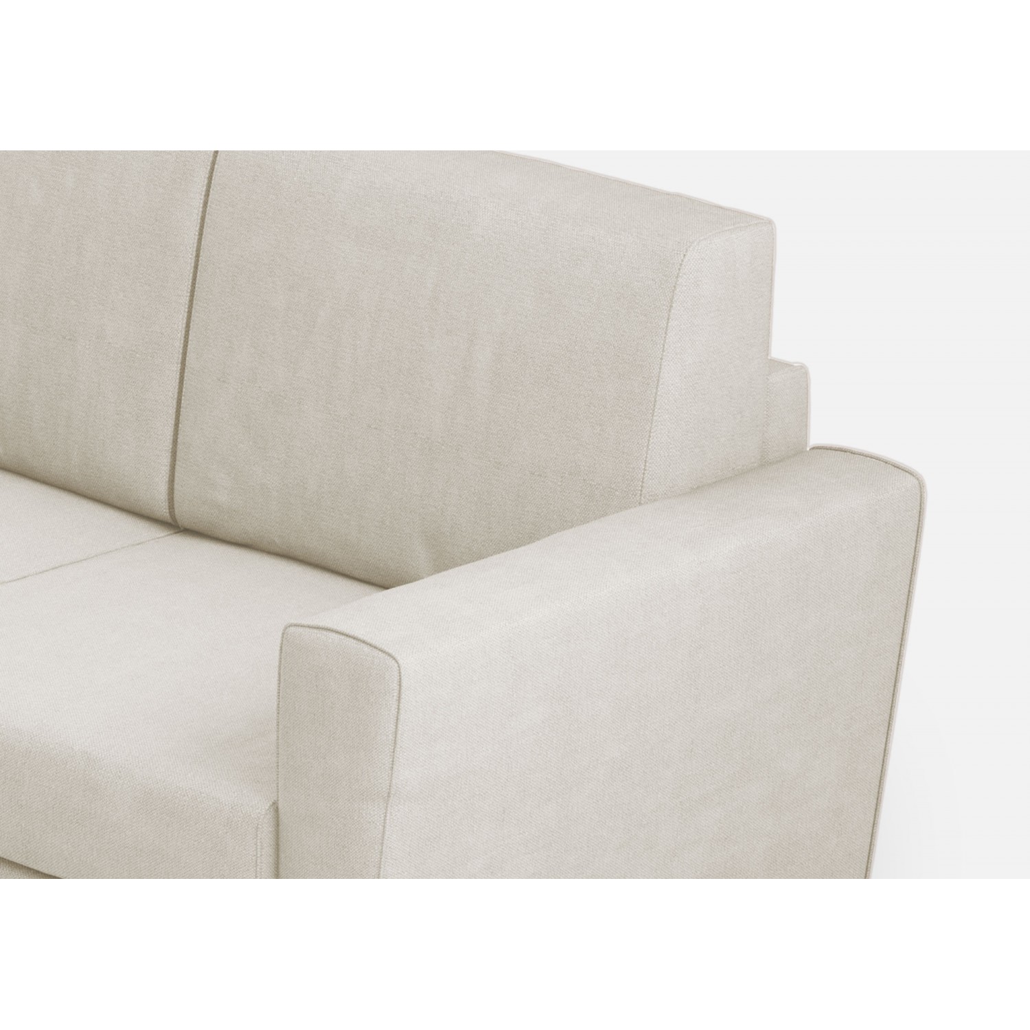 Ityhome Divano Yasel 3 posti (tre sedute da 60cm)+ angolo + divano 2 posti medio (due sedute da 70cm) misure esterne L.288x248 latte
