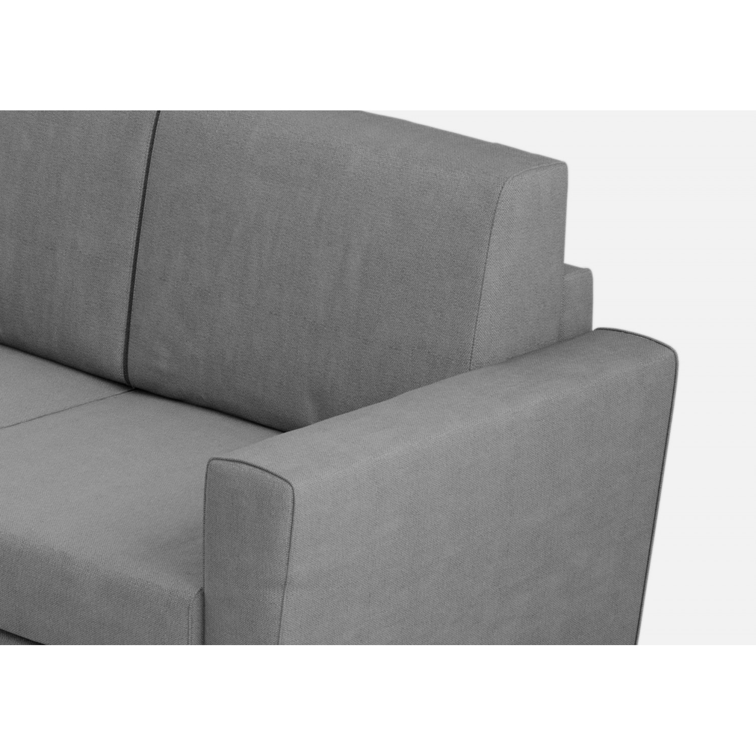 Ityhome Divano Yasel 3 posti (tre sedute da 60cm)+ angolo + divano 2 posti medio (due sedute da 70cm) misure esterne L.288x248 grigio