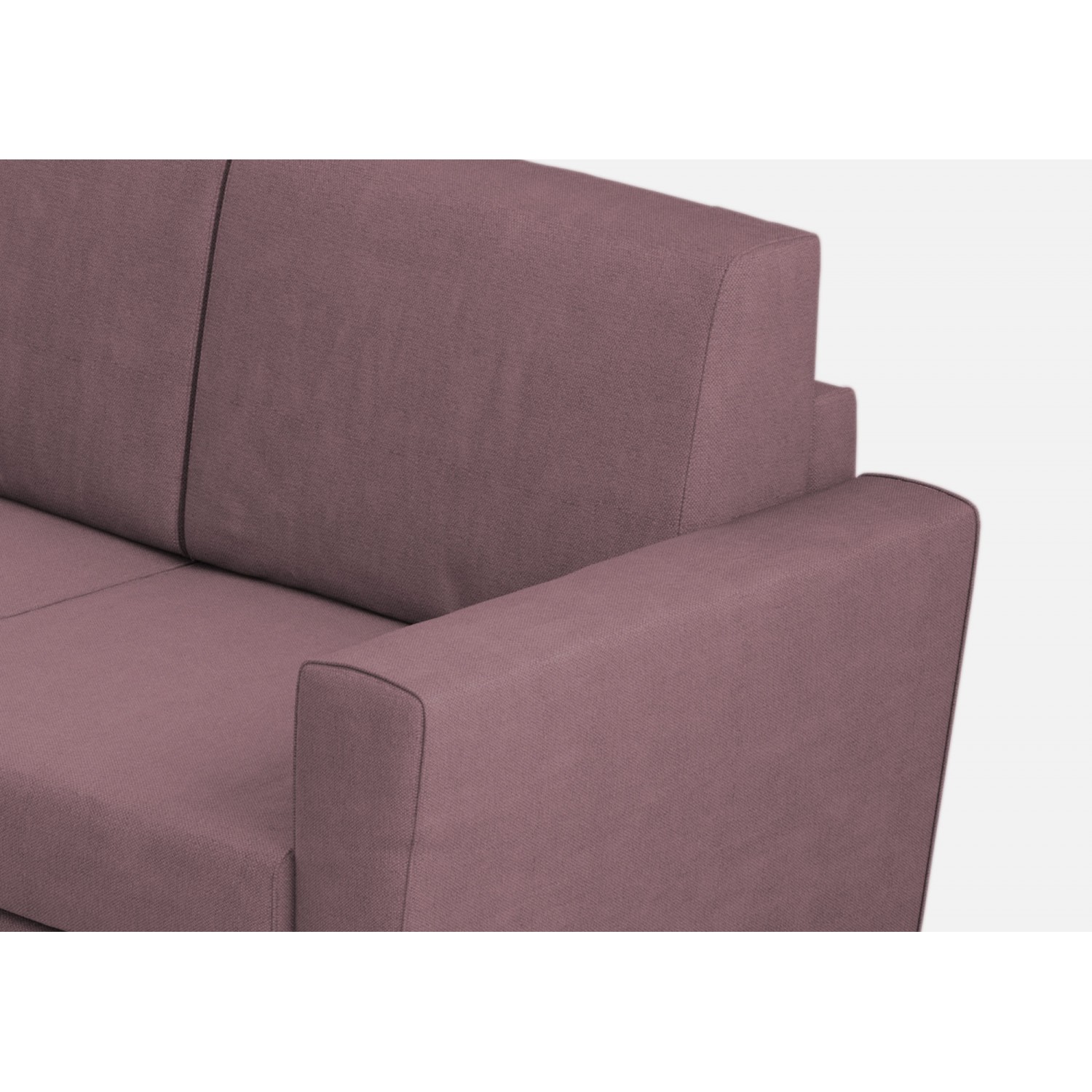 Ityhome Divano Yasel 3 posti  (tre sedute da 60cm) + angolo + divano 3 posti (tre sedute da 60cm) misure esterne L.288x288 prugna