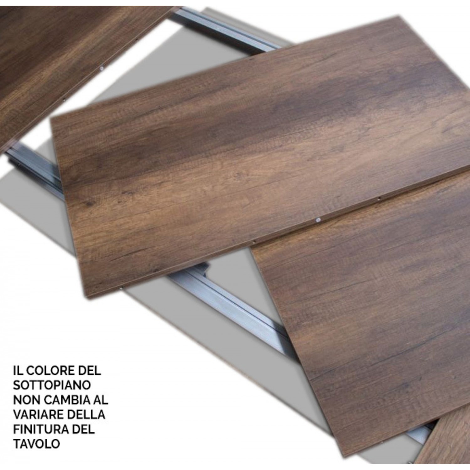 Itamoby Tavolo allungabile 90x130/390 cm Roxell Mix piano Bianco Frassino - gambe Cemento