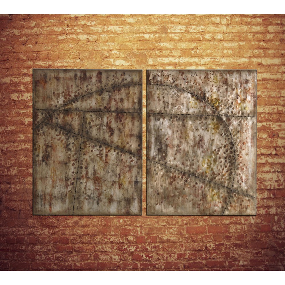 olio su metallo (75 x 100 cm) stones quadro