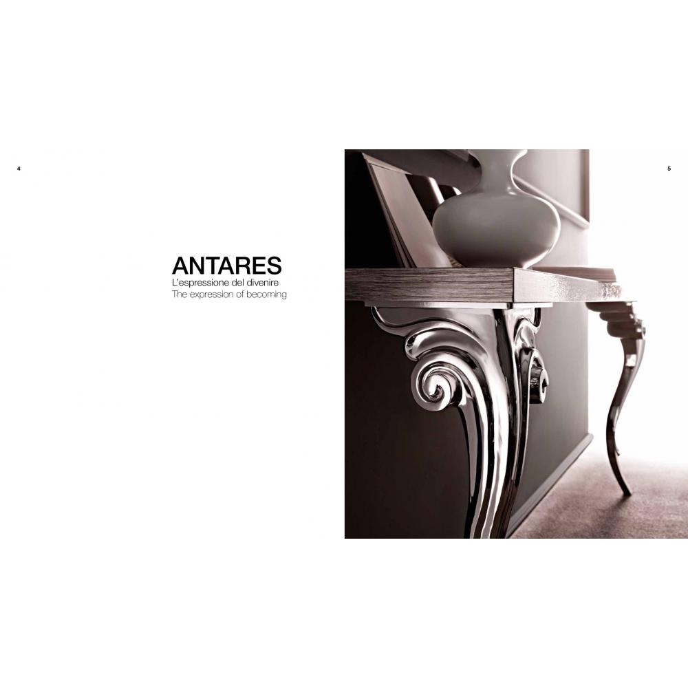 Consolle Antares luxury, con gambe Nichel-top rovere sabbiato cenere Cortezari