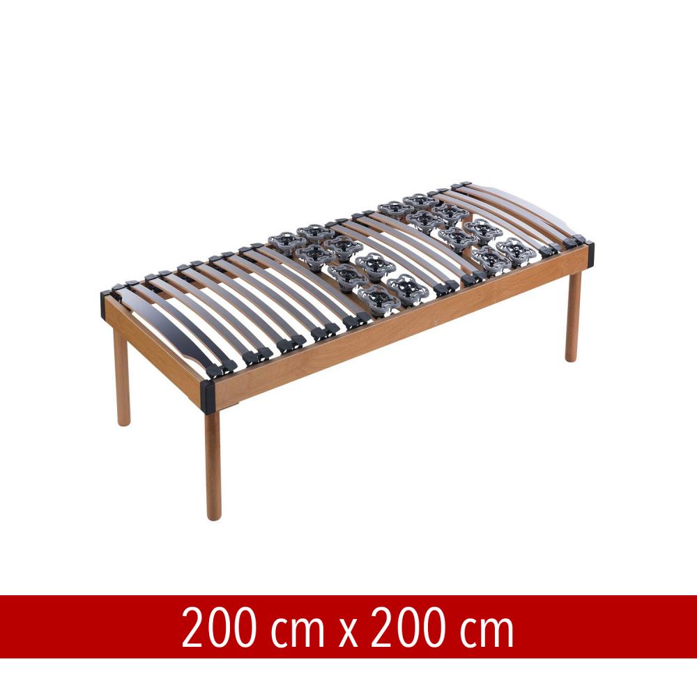 Rete Magniflex ERGO DUE FISSA cm 200 x 200 piastre ergonomiche, regolatori di rigidità doghe legno